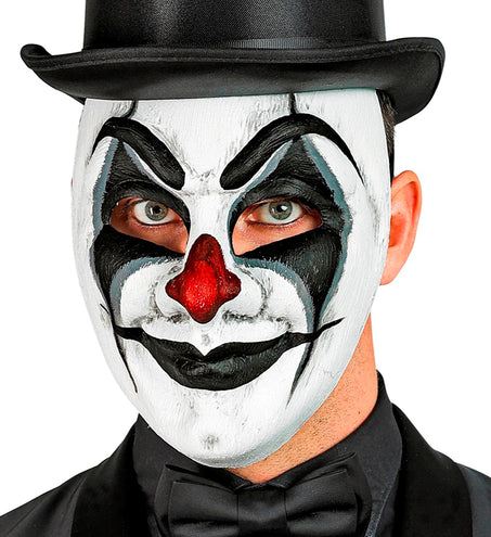 e-carnavalskleding-SYK Clownsmasker griezel zwart/wit