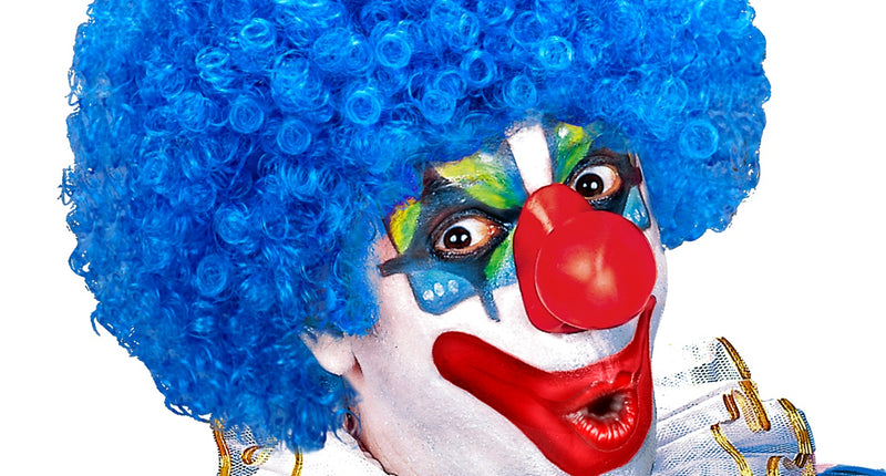 e-carnavalskleding-SYK Clownspruik krulletjes blauw