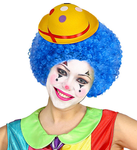 e-carnavalskleding-SYK Clownspruik krulletjes blauw