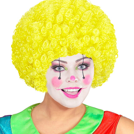 e-carnavalskleding-SYK Clownspruik krulletjes geel