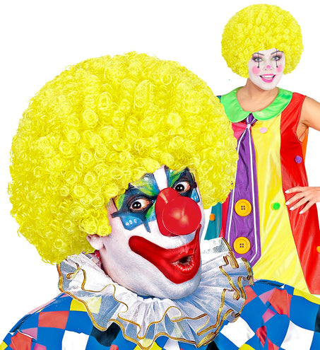 e-carnavalskleding-SYK Clownspruik krulletjes geel