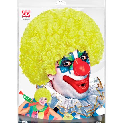 e-carnavalskleding-SYK Clownspruik krulletjes geel