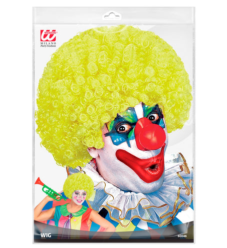 e-carnavalskleding-SYK Clownspruik krulletjes geel