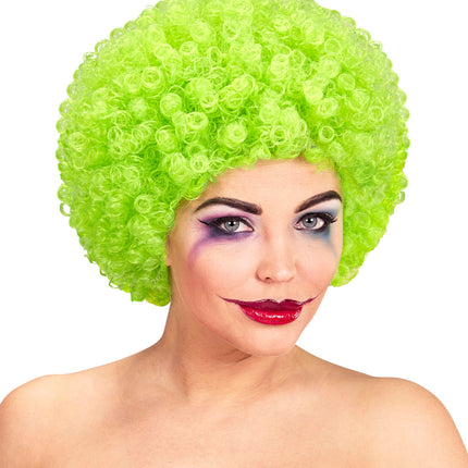 e-carnavalskleding-SYK Clownspruik krulletjes groen