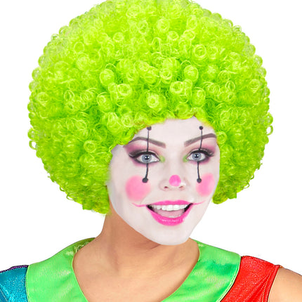 e-carnavalskleding-SYK Clownspruik krulletjes groen