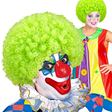 e-carnavalskleding-SYK Clownspruik krulletjes groen