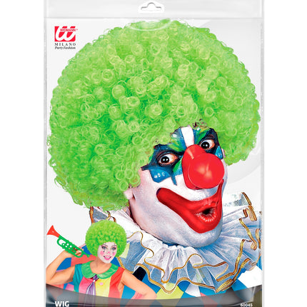 e-carnavalskleding-SYK Clownspruik krulletjes groen