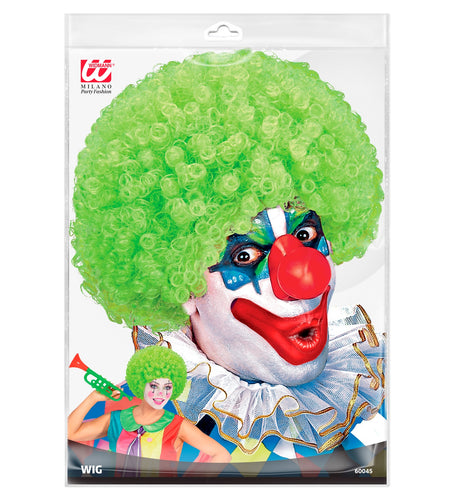 e-carnavalskleding-SYK Clownspruik krulletjes groen