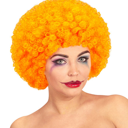e-carnavalskleding-SYK Clownspruik krulletjes oranje