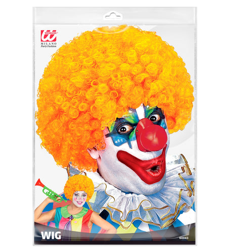 e-carnavalskleding-SYK Clownspruik krulletjes oranje