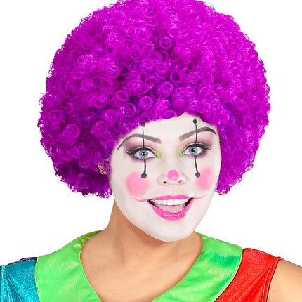e-carnavalskleding-SYK Clownspruik krulletjes paars