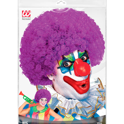 e-carnavalskleding-SYK Clownspruik krulletjes paars