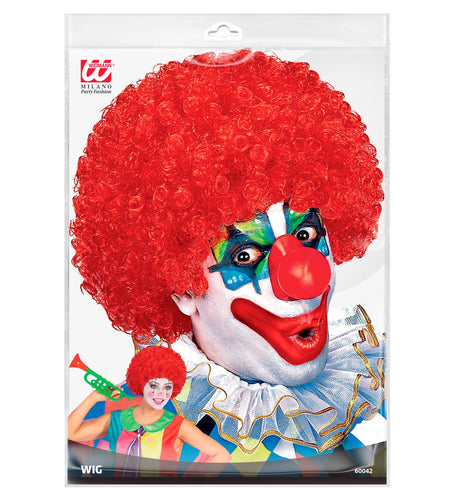 e-carnavalskleding-SYK Clownspruik krulletjes rood