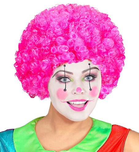 e-carnavalskleding-SYK Clownspruik krulletjes roze