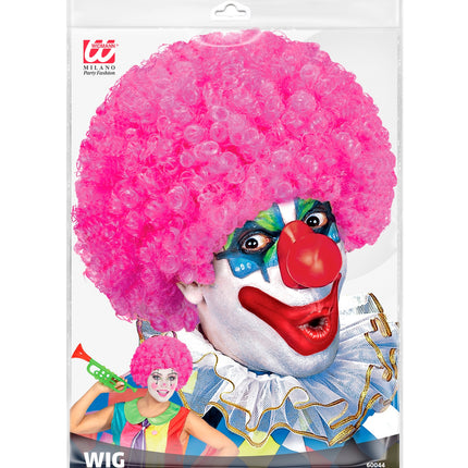 e-carnavalskleding-SYK Clownspruik krulletjes roze
