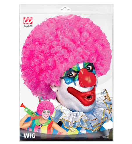 e-carnavalskleding-SYK Clownspruik krulletjes roze