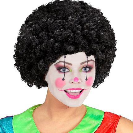 e-carnavalskleding-SYK Clownspruik krulletjes zwart