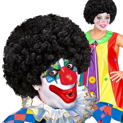 e-carnavalskleding-SYK Clownspruik krulletjes zwart