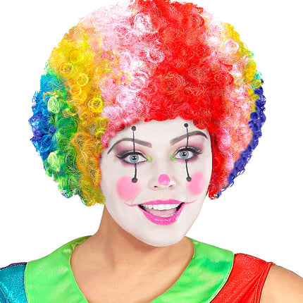 e-carnavalskleding-SYK Clownspruik regenboog