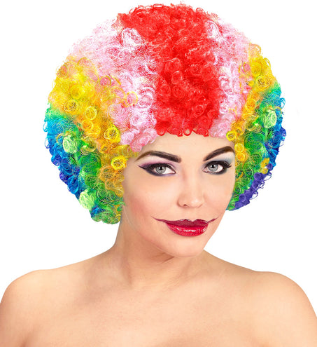 e-carnavalskleding-SYK Clownspruik regenboog