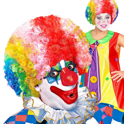 e-carnavalskleding-SYK Clownspruik regenboog