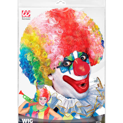 e-carnavalskleding-SYK Clownspruik regenboog