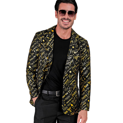 e-carnavalskleding-SYK Colbert happy new year gold