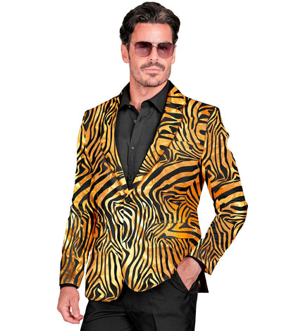 e-carnavalskleding-SYK Colbert zebra gold