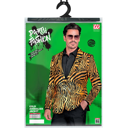 e-carnavalskleding-SYK Colbert zebra gold