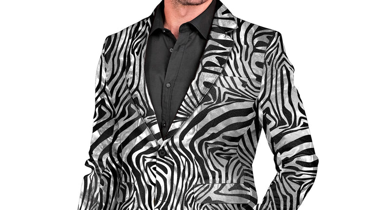e-carnavalskleding-SYK Colbert zebra silver