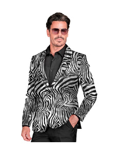 e-carnavalskleding-SYK Colbert zebra silver