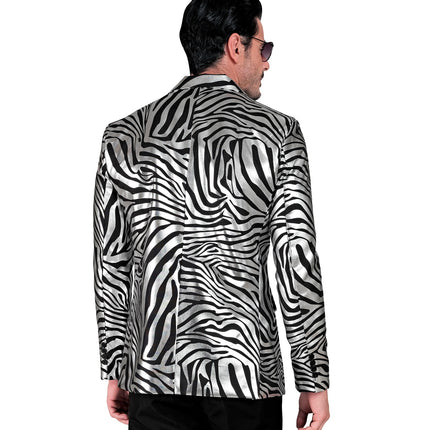 e-carnavalskleding-SYK Colbert zebra silver