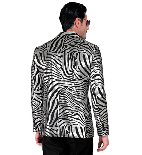 e-carnavalskleding-SYK Colbert zebra silver
