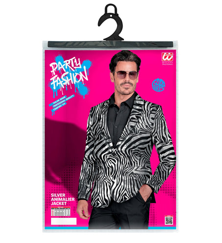 e-carnavalskleding-SYK Colbert zebra silver