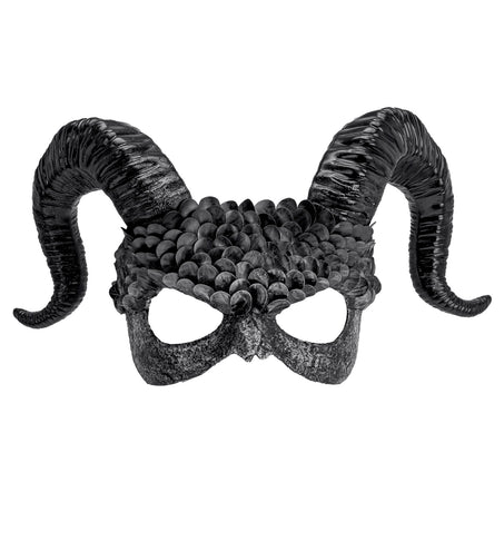 e-carnavalskleding-SYK Commedia dell'arte duivelsmasker ram zwart/ grijs