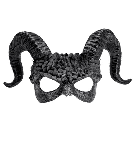 e-carnavalskleding-SYK Commedia dell'arte duivelsmasker ram zwart/ grijs