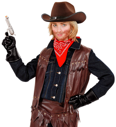 e-carnavalskleding-SYK Cowboy handschoenen lederlook kind