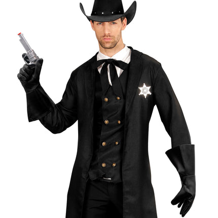 e-carnavalskleding-SYK Cowboy handschoenen lederlook zwart