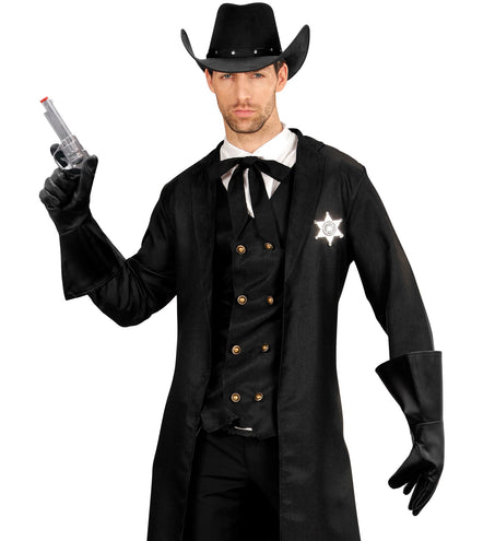 e-carnavalskleding-SYK Cowboy handschoenen lederlook zwart
