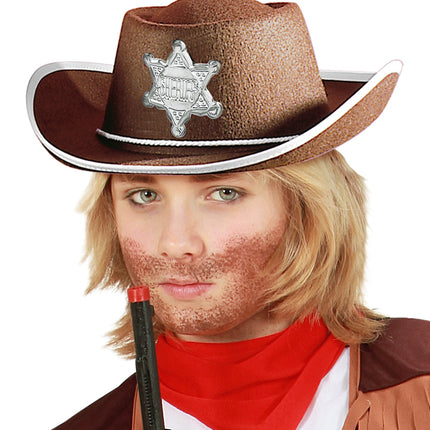 e-carnavalskleding-SYK Cowboy hoed kinderen bruin