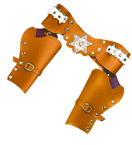 e-carnavalskleding-SYK Cowboy holster bruin dubbel luxe