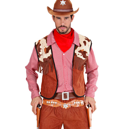e-carnavalskleding-SYK Cowboy holster bruin dubbel luxe