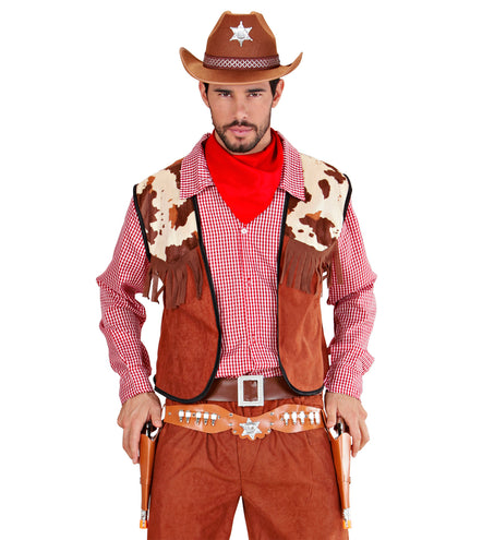 e-carnavalskleding-SYK Cowboy holster bruin dubbel luxe