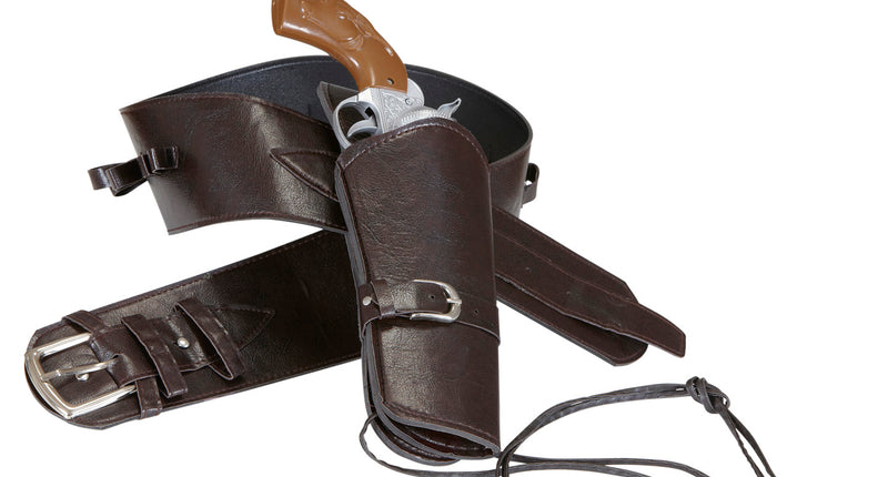 e-carnavalskleding-SYK Cowboy holster bruin met riem