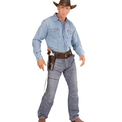 e-carnavalskleding-SYK Cowboy holster bruin met riem