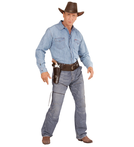 e-carnavalskleding-SYK Cowboy holster bruin met riem