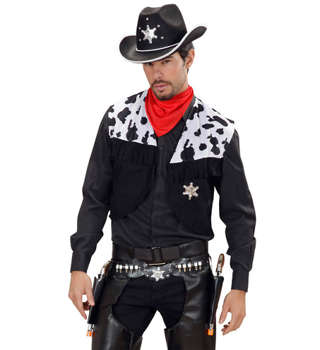 e-carnavalskleding-SYK Cowboy holster zwart dubbel luxe