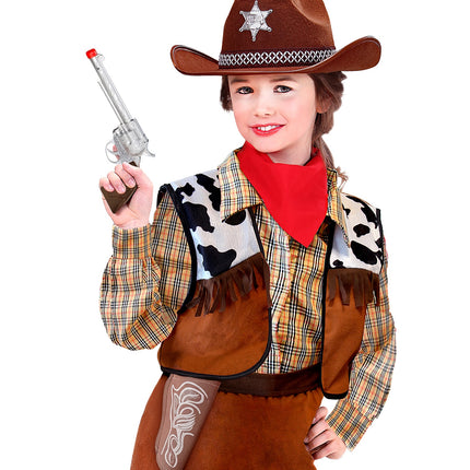 e-carnavalskleding-SYK Cowboy pistool met holster bruin