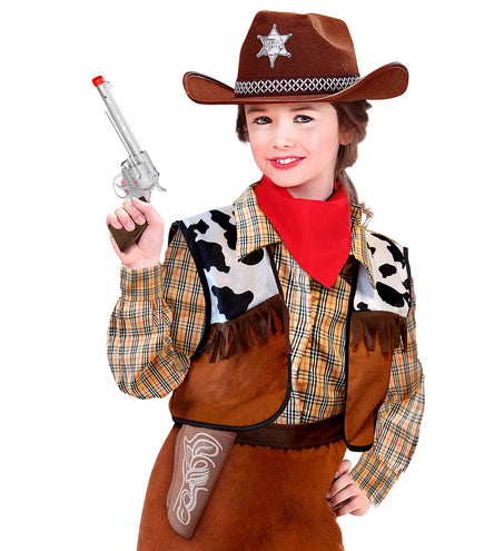 e-carnavalskleding-SYK Cowboy pistool met holster bruin