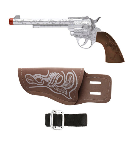 e-carnavalskleding-SYK Cowboy pistool met holster bruin